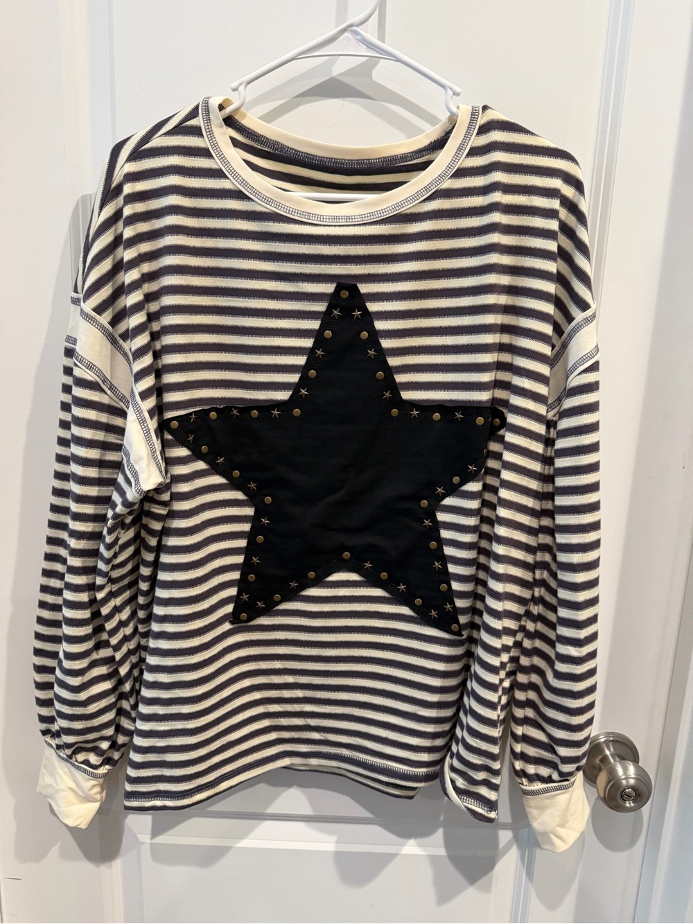 Women’s Striped Top With Star Patch Size Large